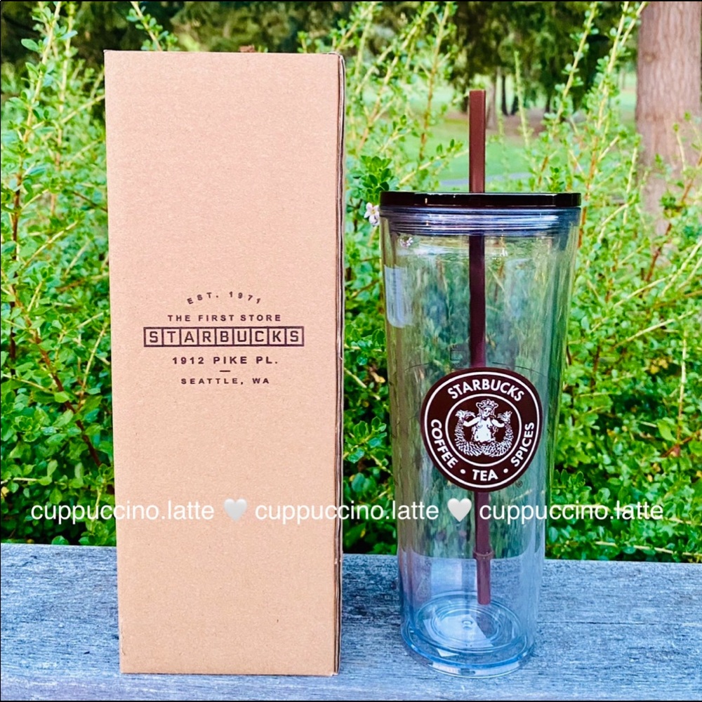 🤎NEW SET🤎Starbucks Pike Place Original Logo & Amber Siren Soft Touch Cups - Picture 9 of 16